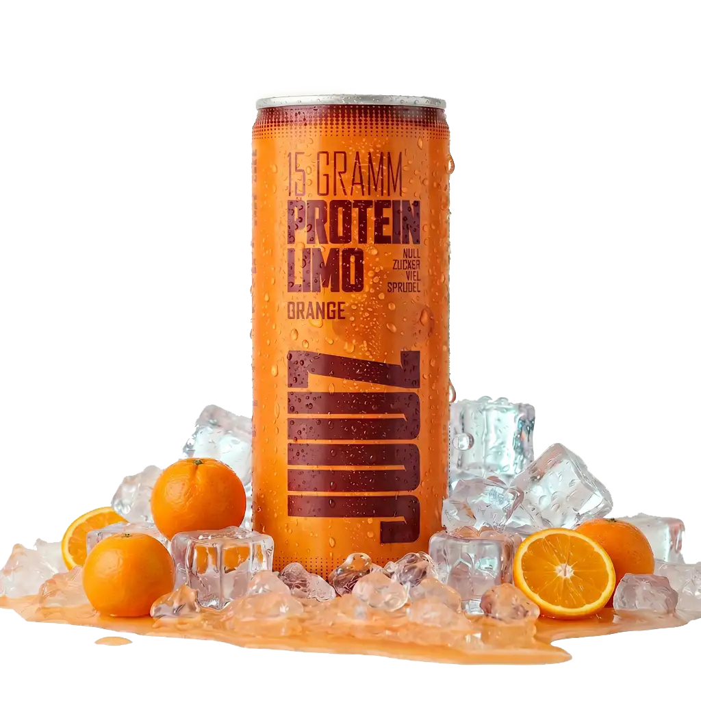 JUUZ Orange Protein Soda – Protein Limonade mit frischer Frucht, 15 g Protein, 0 g Zucker
