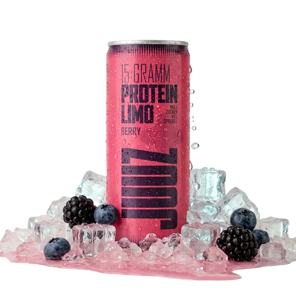 JUUZ Berry Protein Soda – Protein Limonade mit frischer Frucht, 15 g Protein, 0 g Zucker