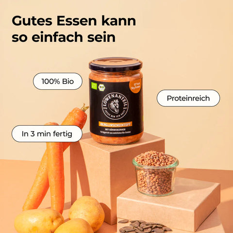 Löwenanteil Berglinseneintopf